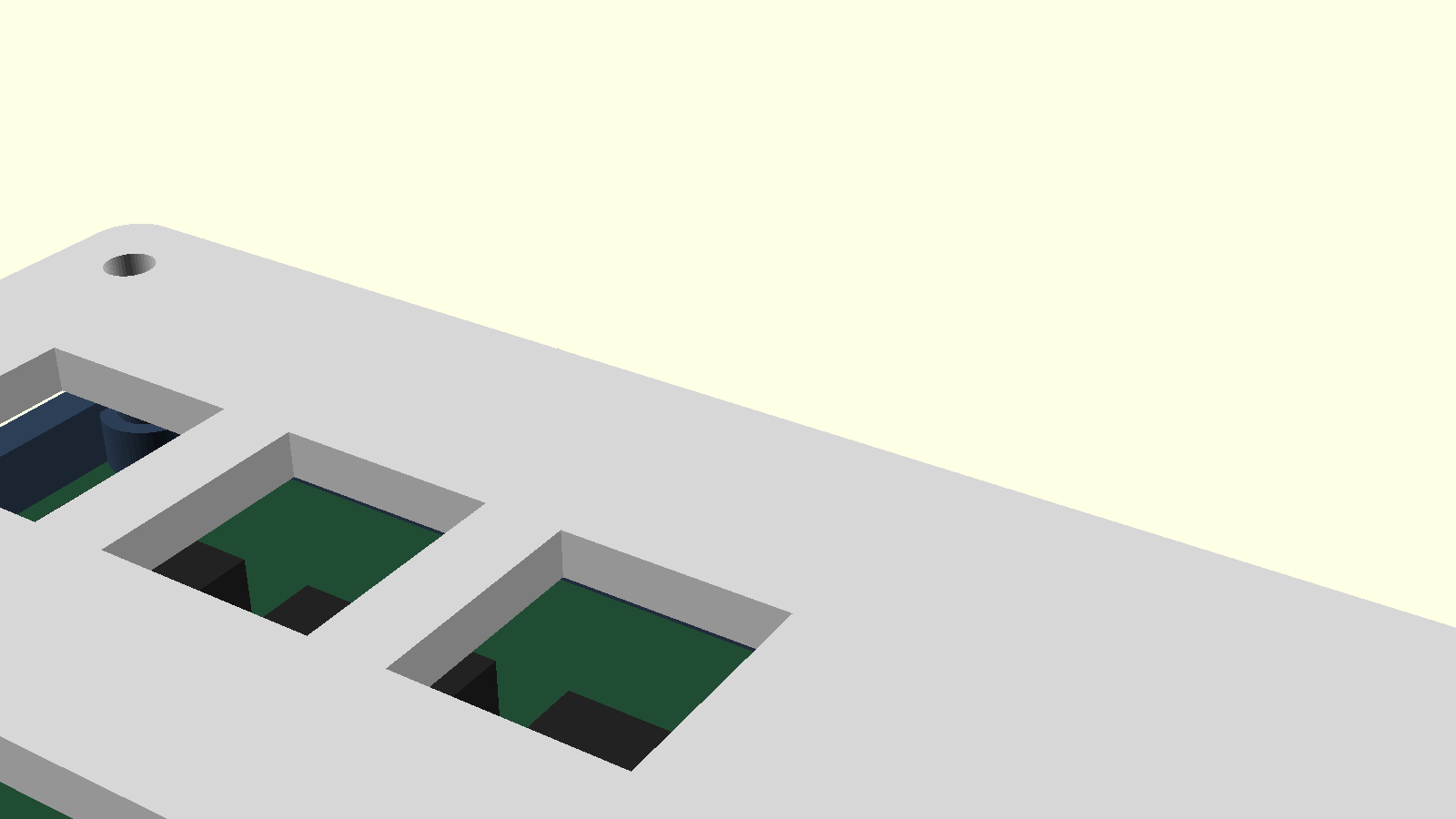 3D preview of the printed hackpad case and switch plate